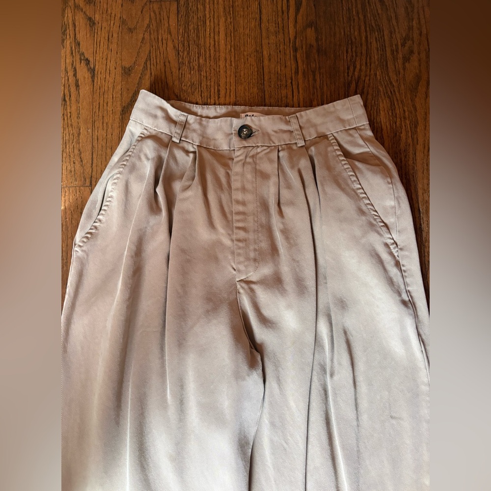 Tailored khaki slacks